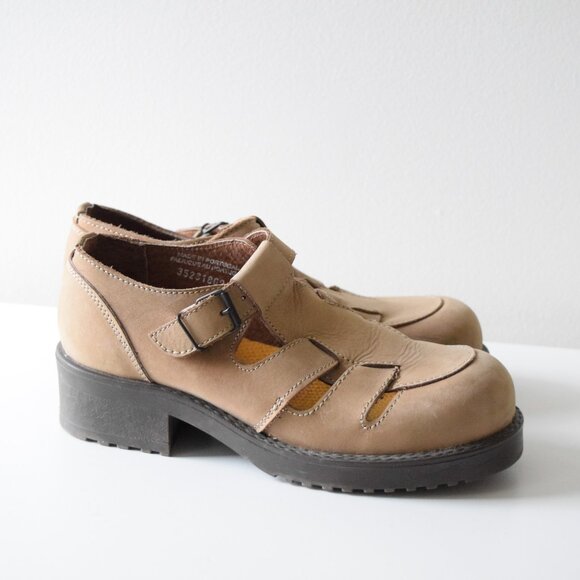 Vintage strappy leather fisherman clogs - Picture 2 of 5